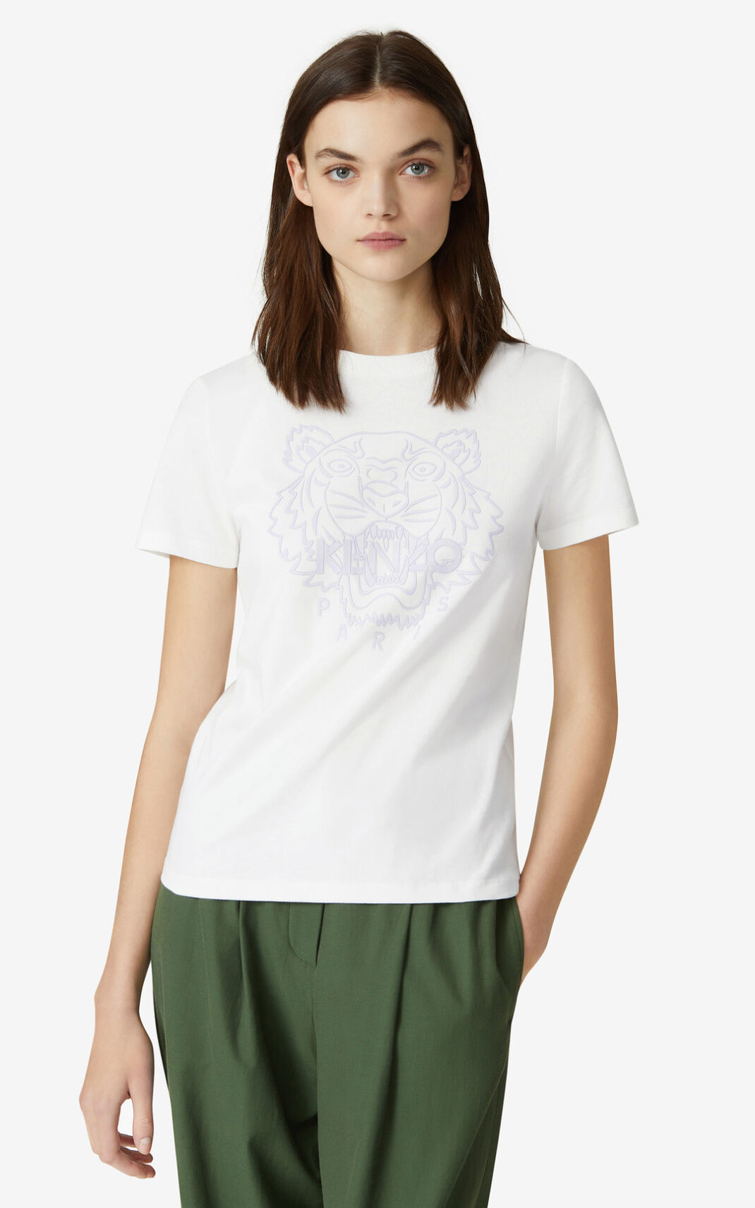 Kenzo Tiger Camisetas Mujer Blancas | 3658097-AV